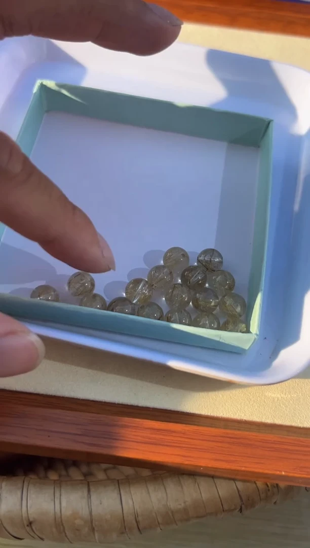 水晶手链未镶嵌天然金发晶单珠9mm随机发一