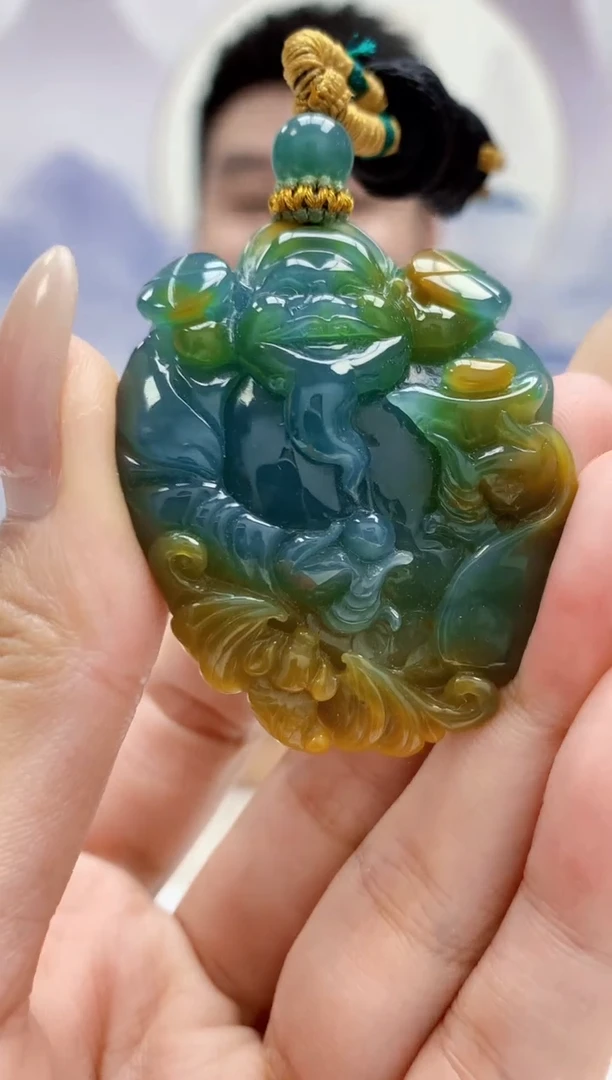 定制翡翠未镶嵌5028MM-毛货挂件13