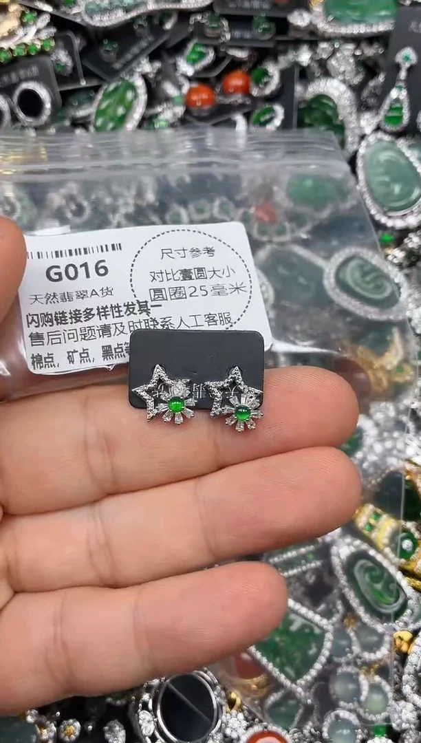 颈饰未镶嵌翡翠G016耳钉