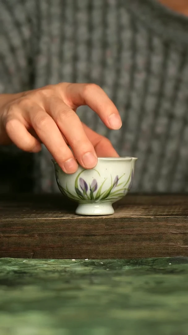 陶瓷青诗集手工手绘瓷器