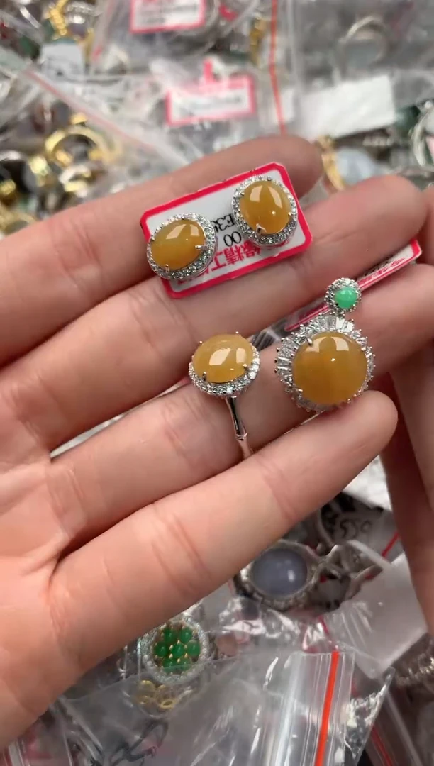 银S925镶嵌戒指翡翠999----10