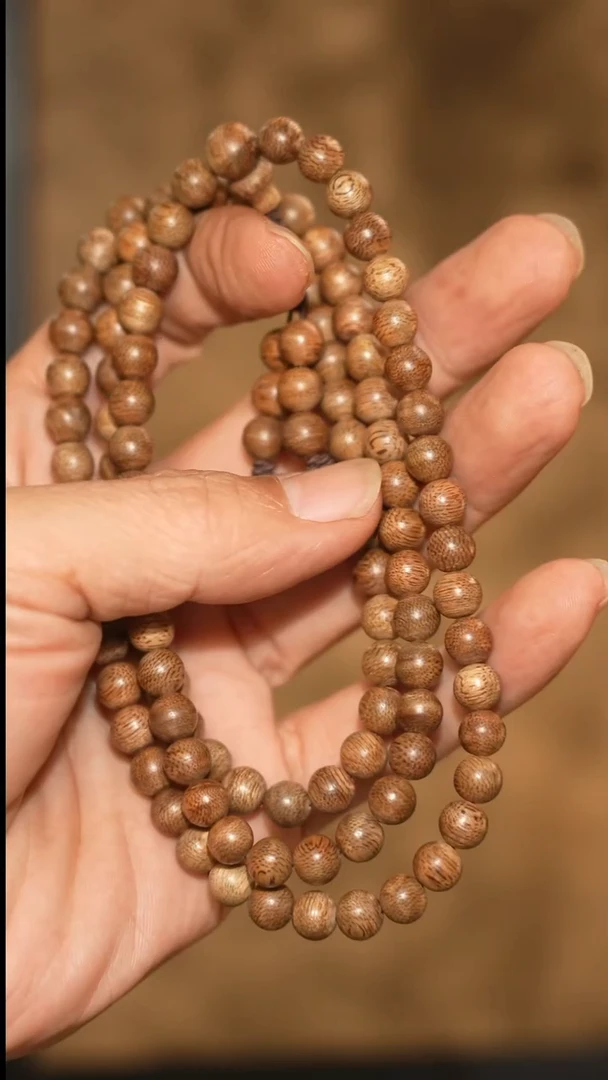 沉香手串海南临高加来黄油格土沉香7mm圆珠长串