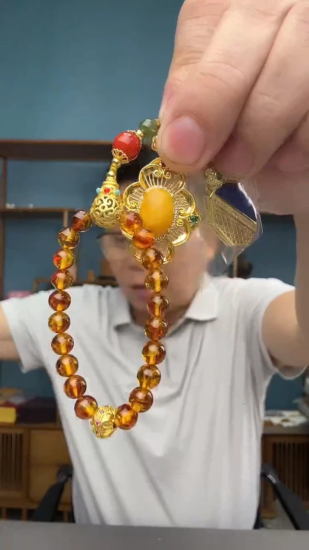 裸石琥珀未镶嵌5（有瑕介意勿拍）一套