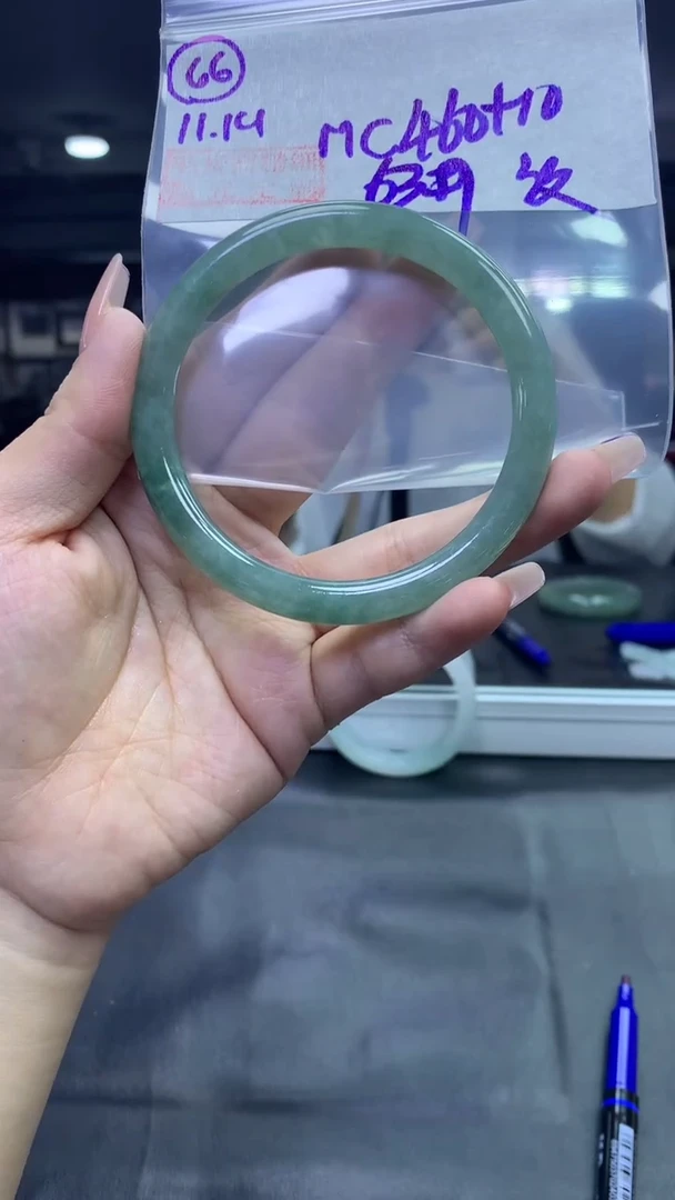 未镶嵌定制翡翠66手镯53纹+460元+拍一发一