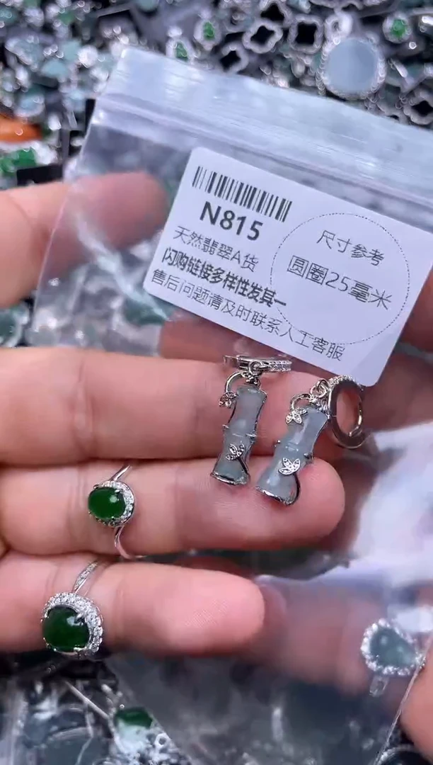 【闪购商品】翡翠颈饰未镶嵌N815耳扣