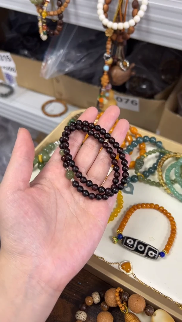 未镶嵌檀香紫檀（小叶紫檀）手串紫檀木和田款双圈[1691]