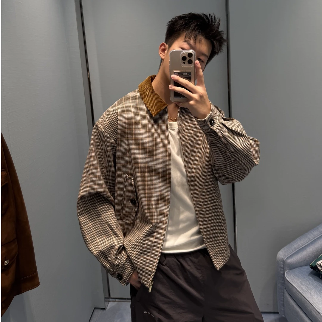 SEE ALSO『重磅回馈』绵羊毛千鸟格新贵老钱格纹翻领夹克外套LD4399