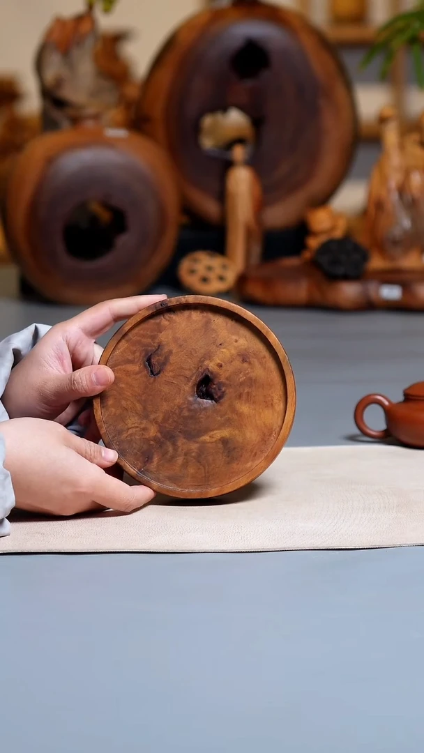 木香杉木平盘干泡壶承C2196