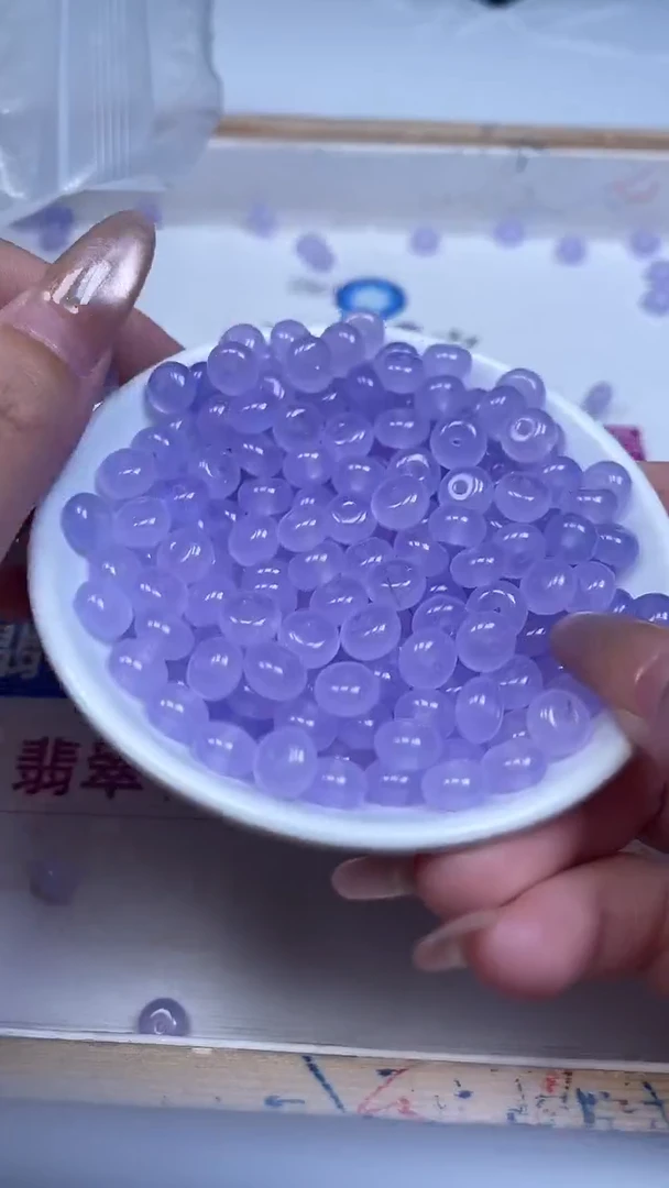未镶嵌散珠石英质玉A1601 冰 紫 玉算盘5*8mm20个8元
