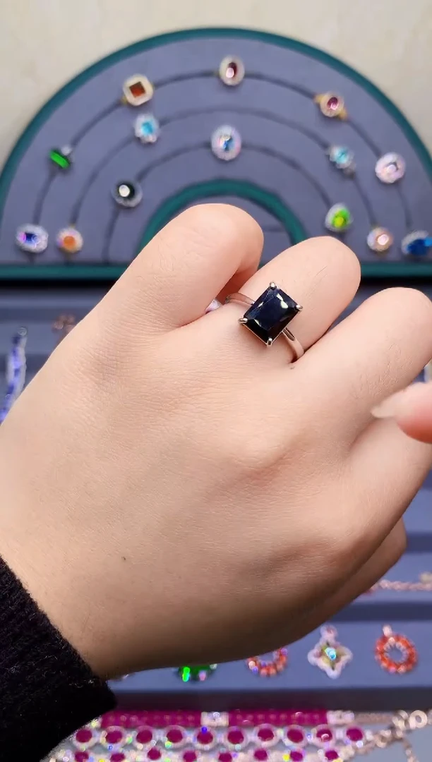 【闪购商品】蓝宝石戒指银S925镶嵌4