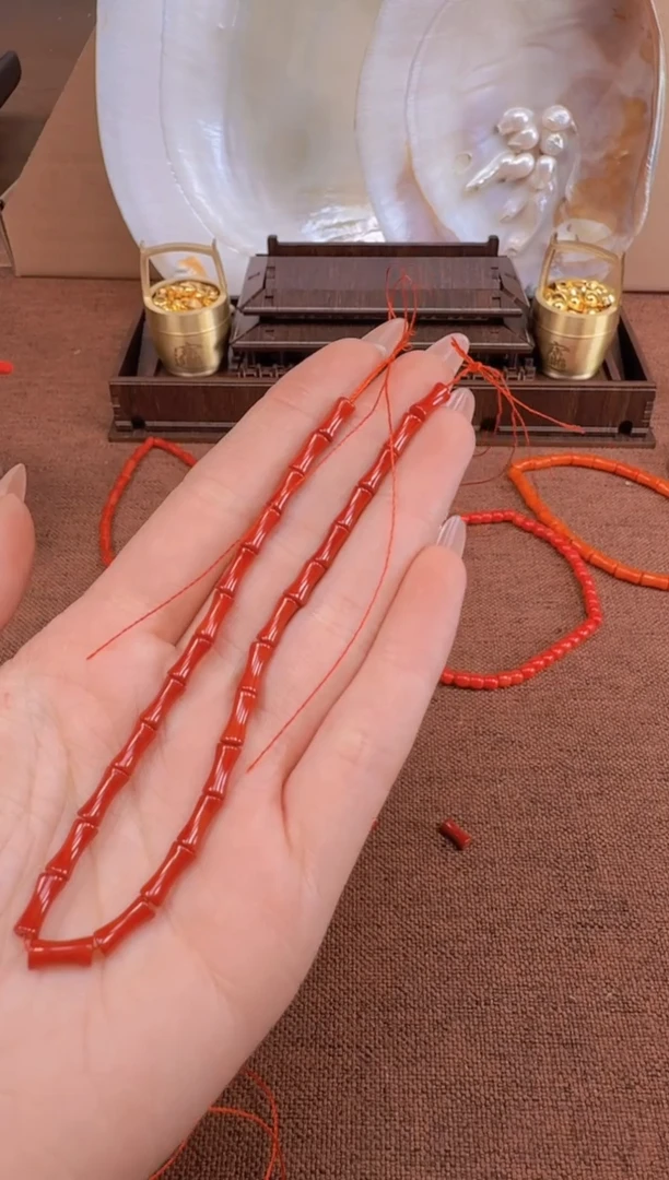 【闪购商品】树脂制品红色竹节珠3.6mm单圈多样性发其一