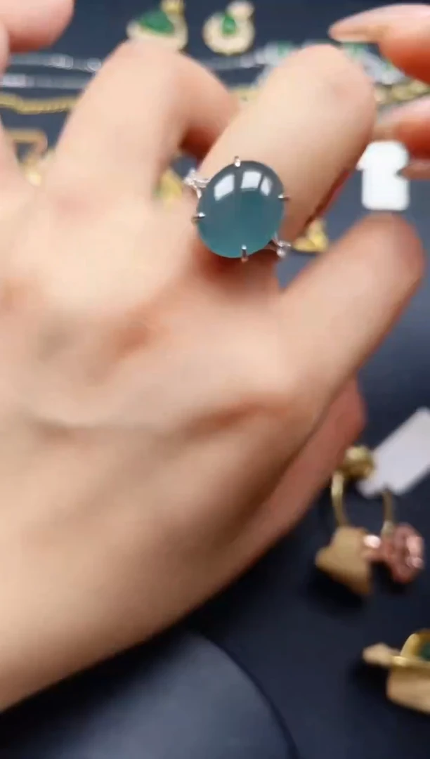 翡翠戒指银S925镶嵌432432