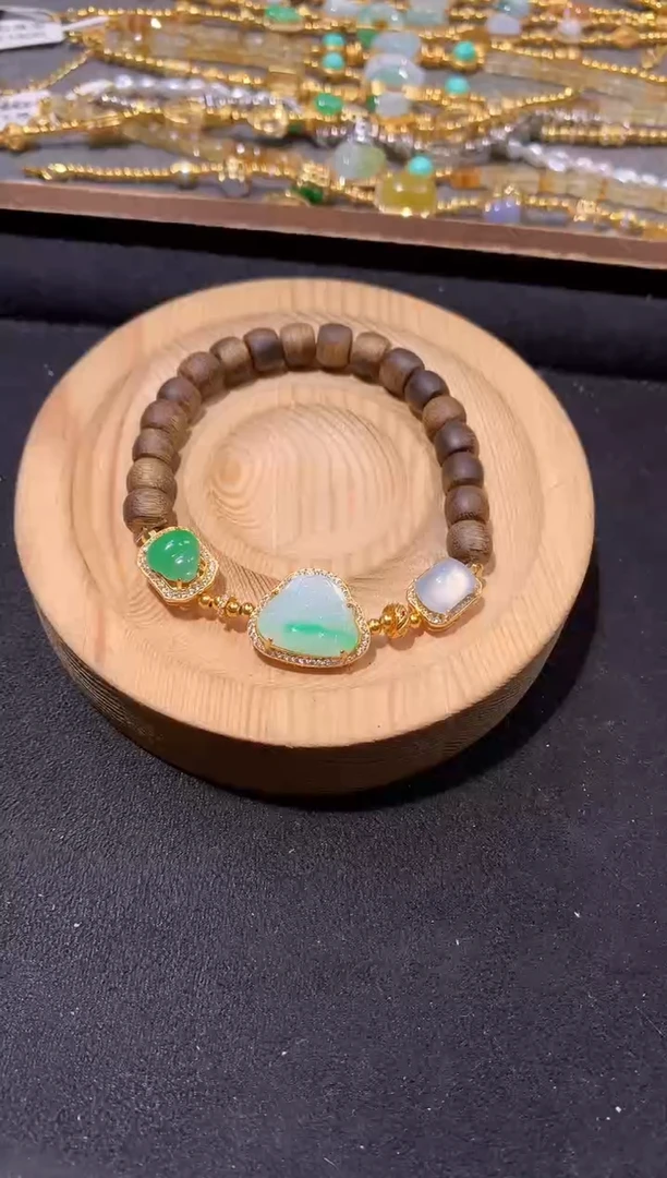银S925镶嵌手串翡翠手串
