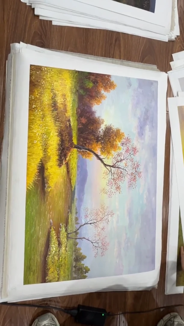 油画【特价】朝鲜画家原创手绘油画作品90*60cm