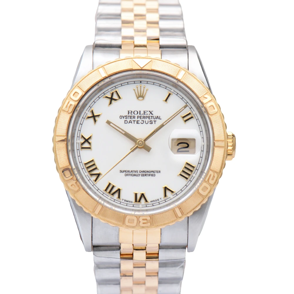 99新 Rolex/劳力士 日志型爬山虎16263间黄金36mm自动机械男表