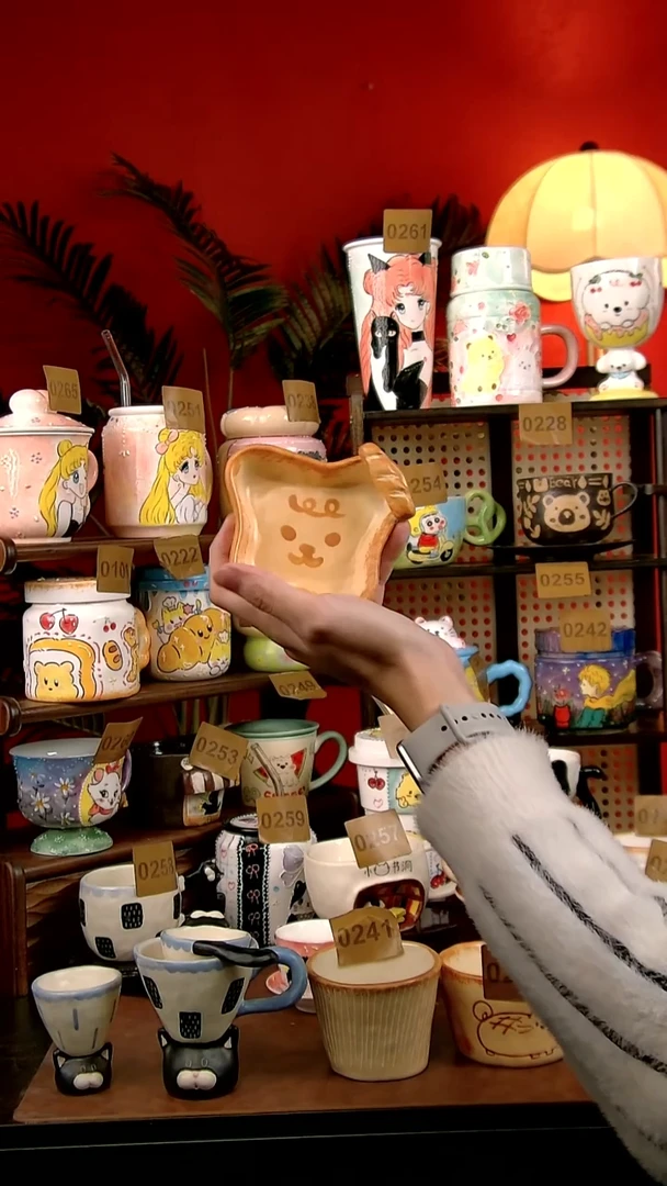 碟瓷DIY景德镇手工创意陶瓷卡通风面包系列蘸料碟
