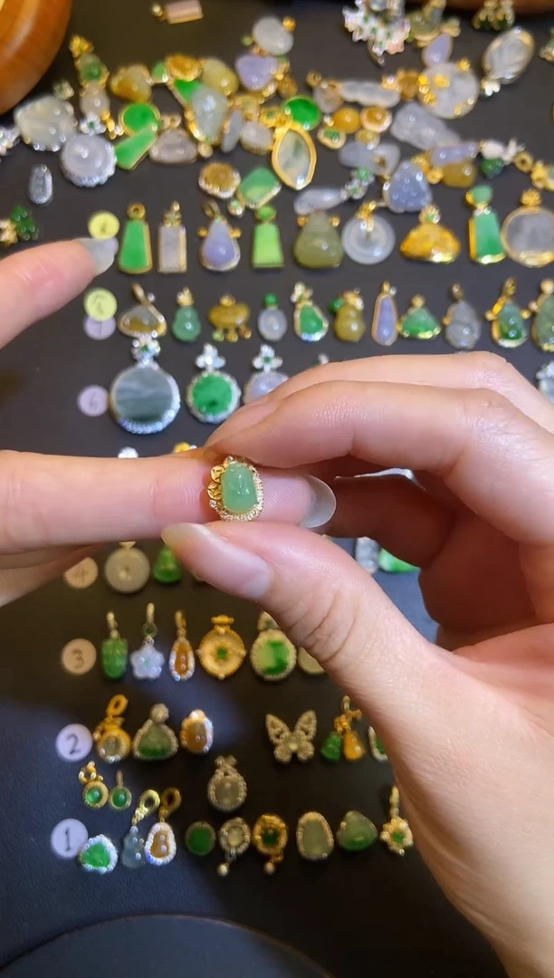 吊坠(不含链)银S925镶嵌翡翠1