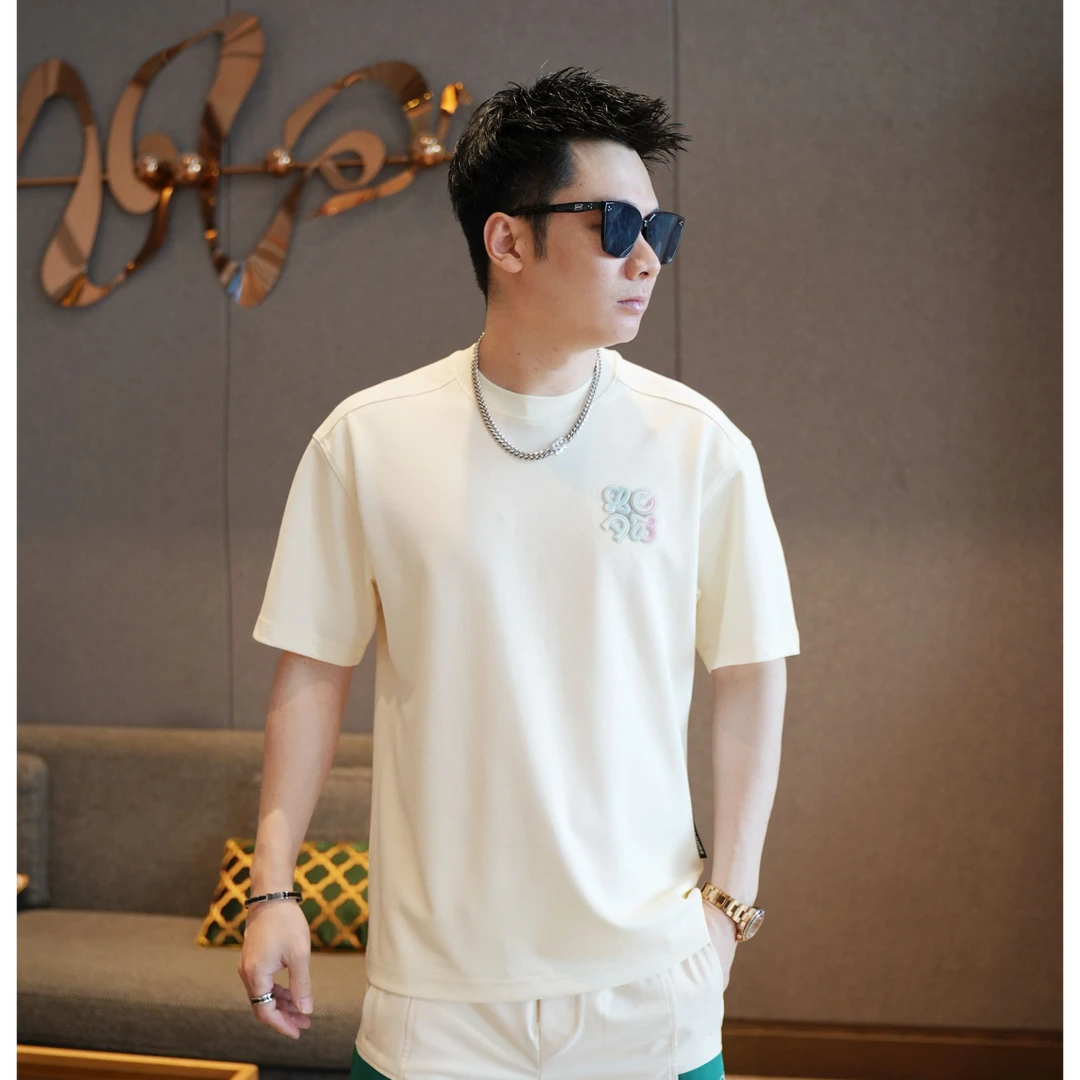 2025男士夏季男士情侣潮牌宽松短袖休闲潮流时尚品质半袖圆领印花