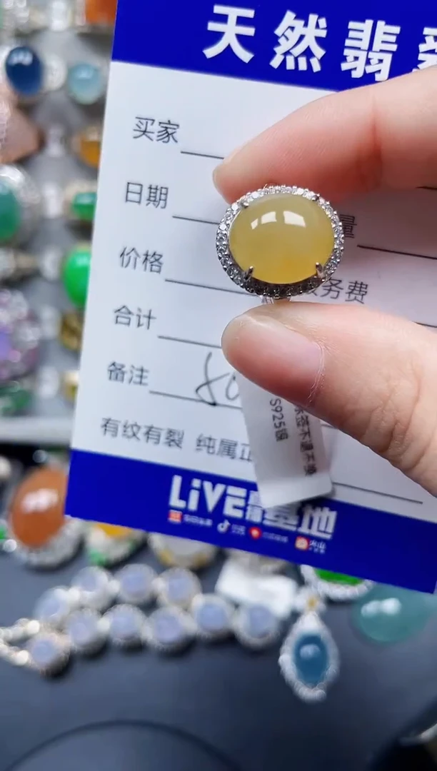 银S925镶嵌翡翠耳饰561