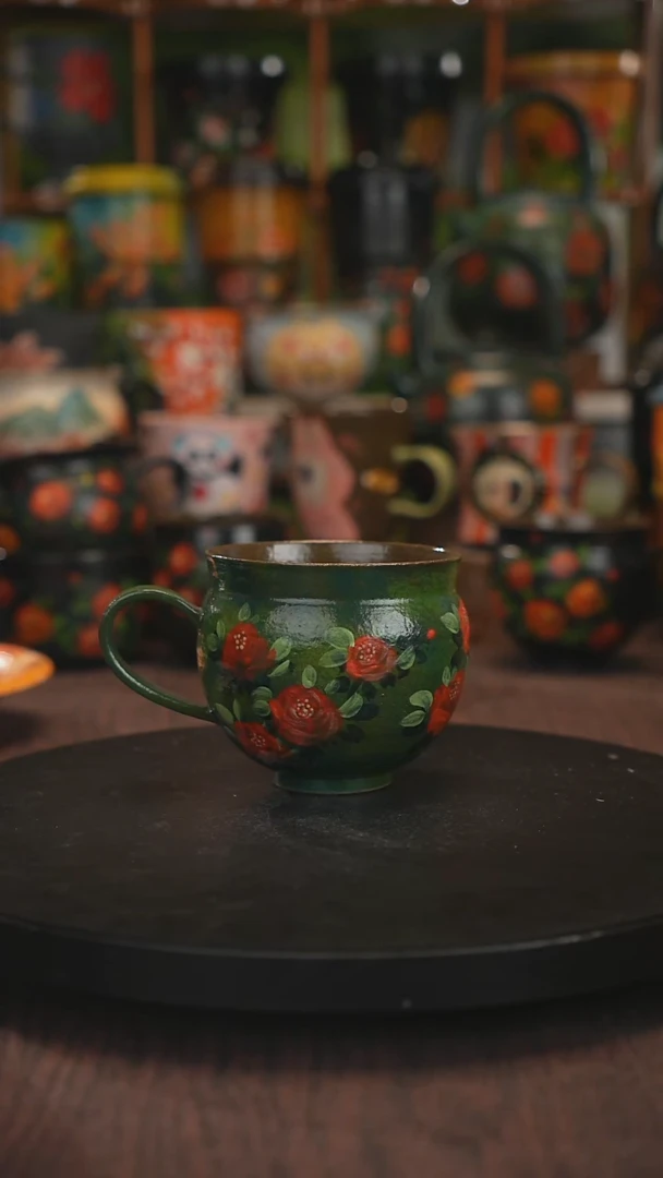 紫砂油画手绘釉下彩