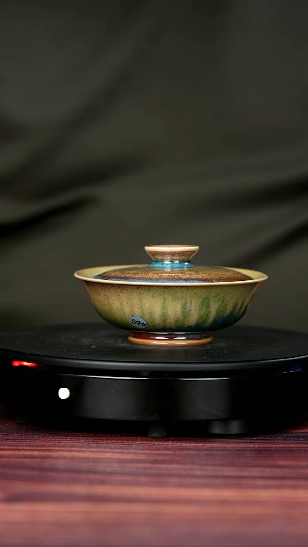 杯子钧瓷596#盼龙窑一级品原矿钧瓷盖碗