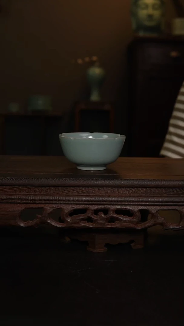摆件原产地原矿仿古釉王国奇手工花口杯