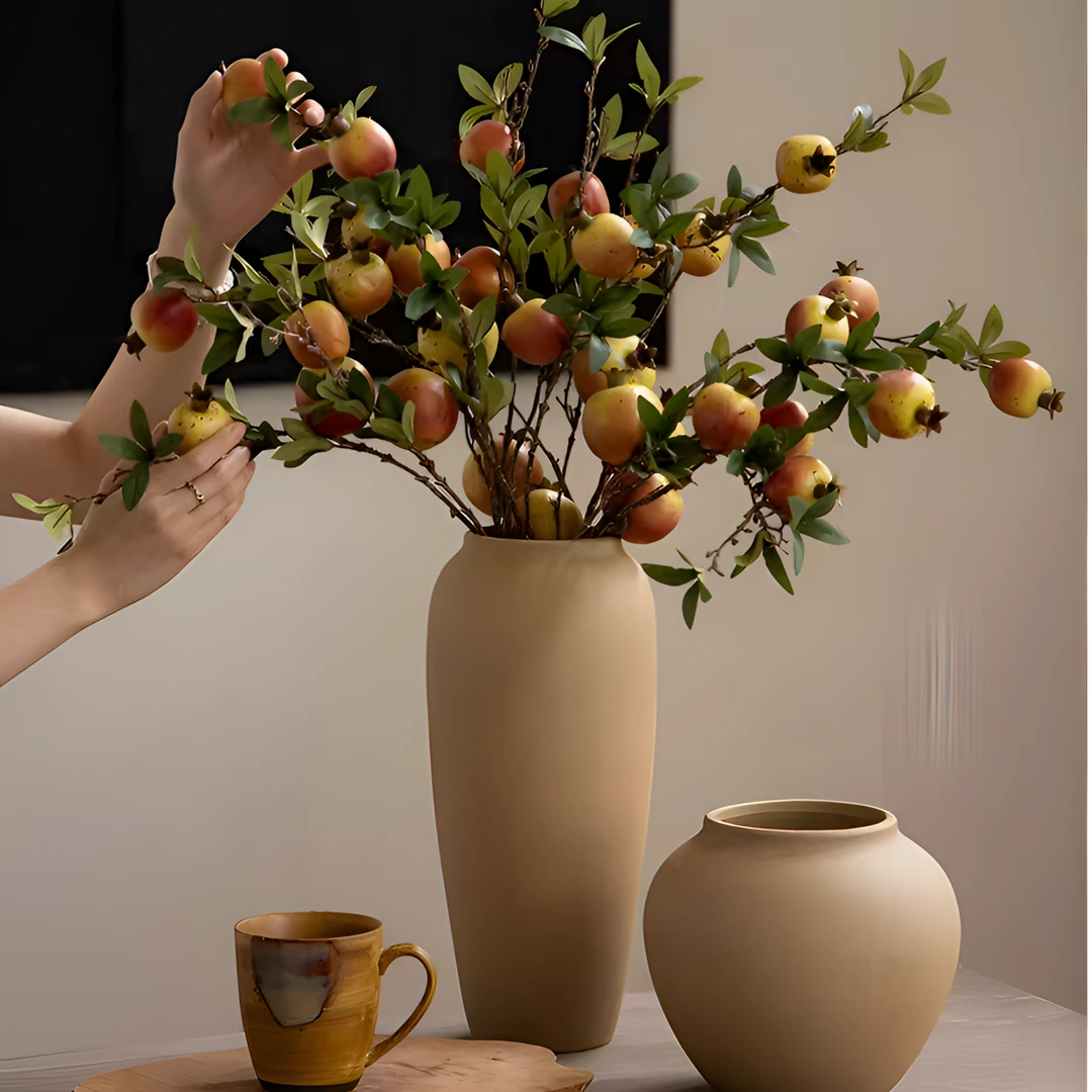 碧琢景德镇陶瓷花瓶大口径花器素烧陶瓷水培花瓶摆件陶罐复古民俗