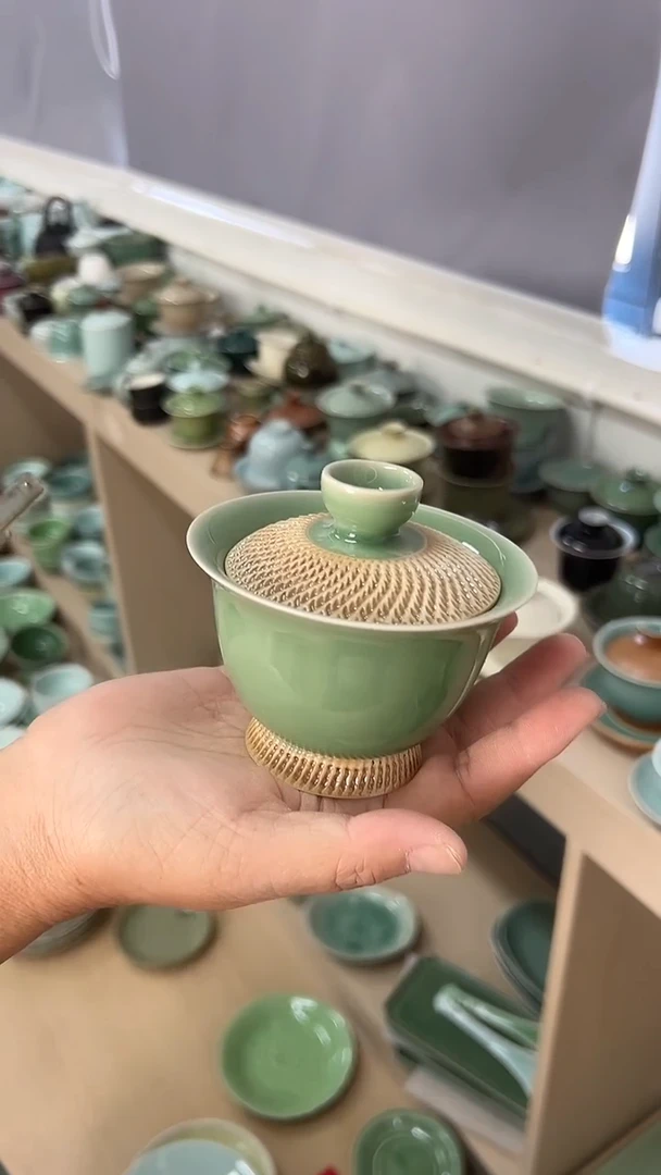 龙泉云间青瓷小米茶器