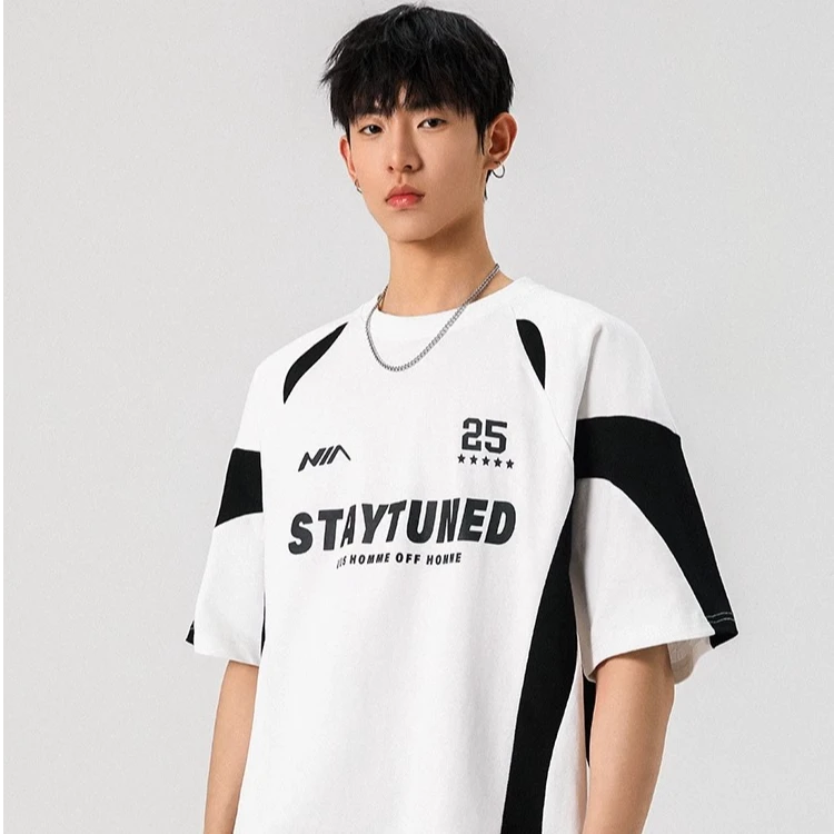 顶瓜瓜300斤特大码美式高街机车纯棉短袖男女夏季重磅宽松显瘦t恤