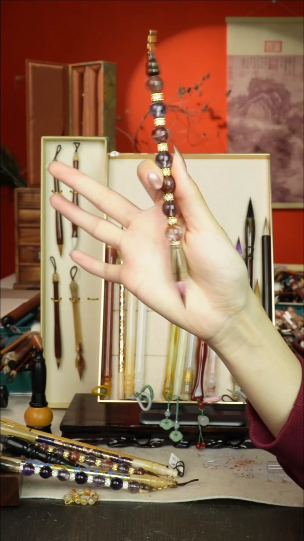 157号闪孤品高货毛笔链接 清水试笔 蘸墨不退