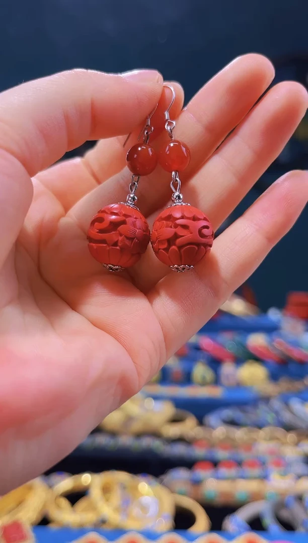 【闪购商品】非遗绝技 雕漆花卉耳环