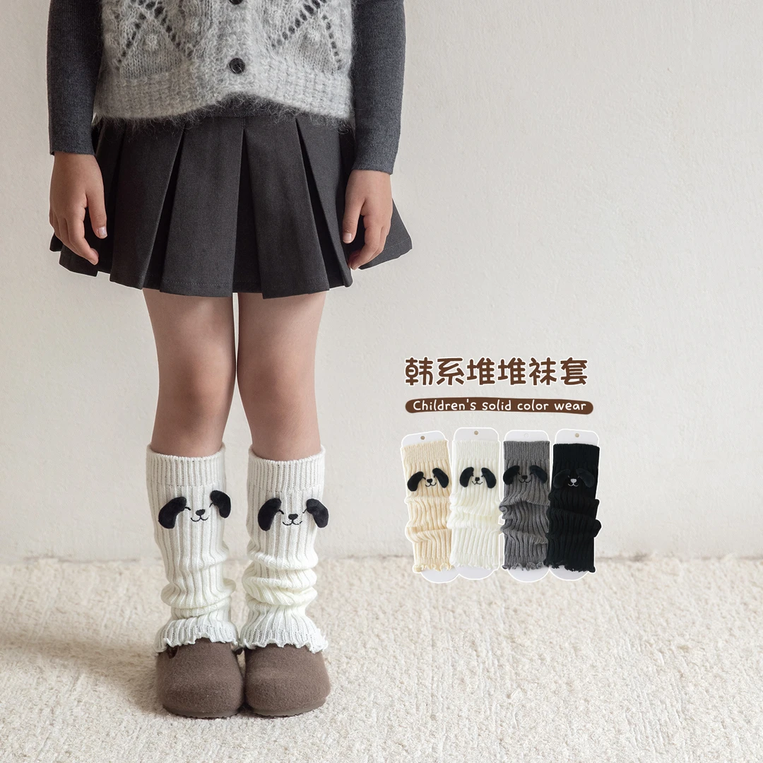 女童袜套春秋儿童韩版ins可爱小狗耳朵堆堆袜秋冬女孩长筒小腿套