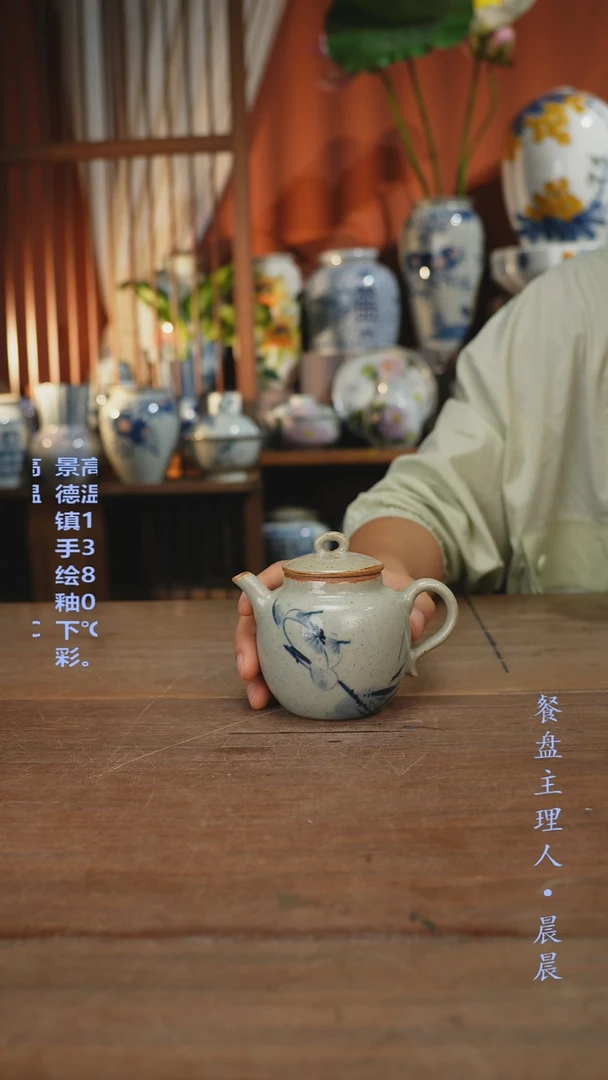瓷片【简家甄选】景德镇设计师釉下手绘陶瓷餐具