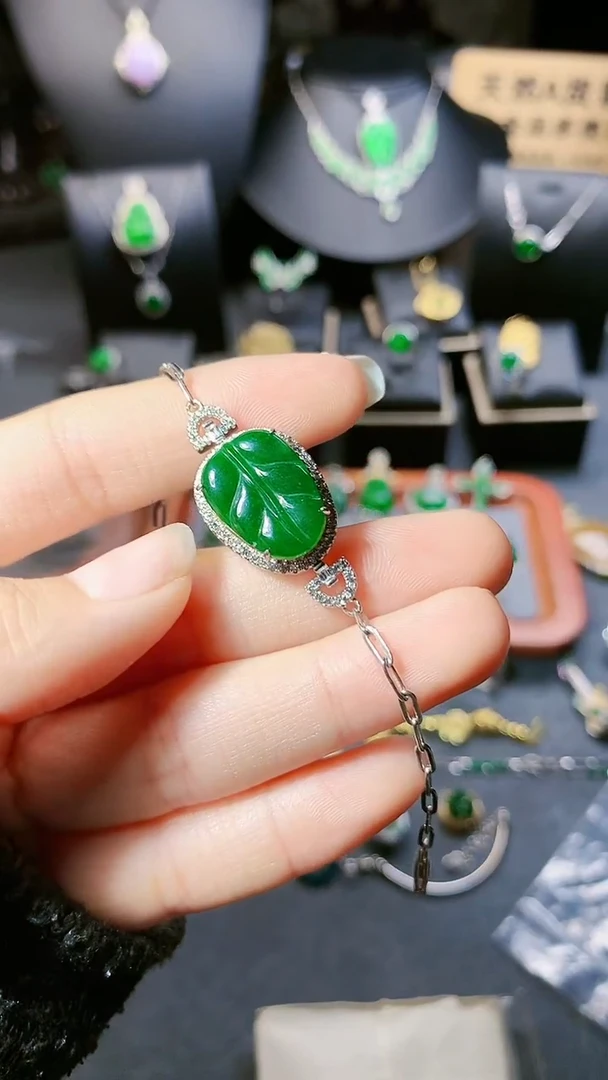 【闪购商品】翡翠手链银S925镶嵌手链
