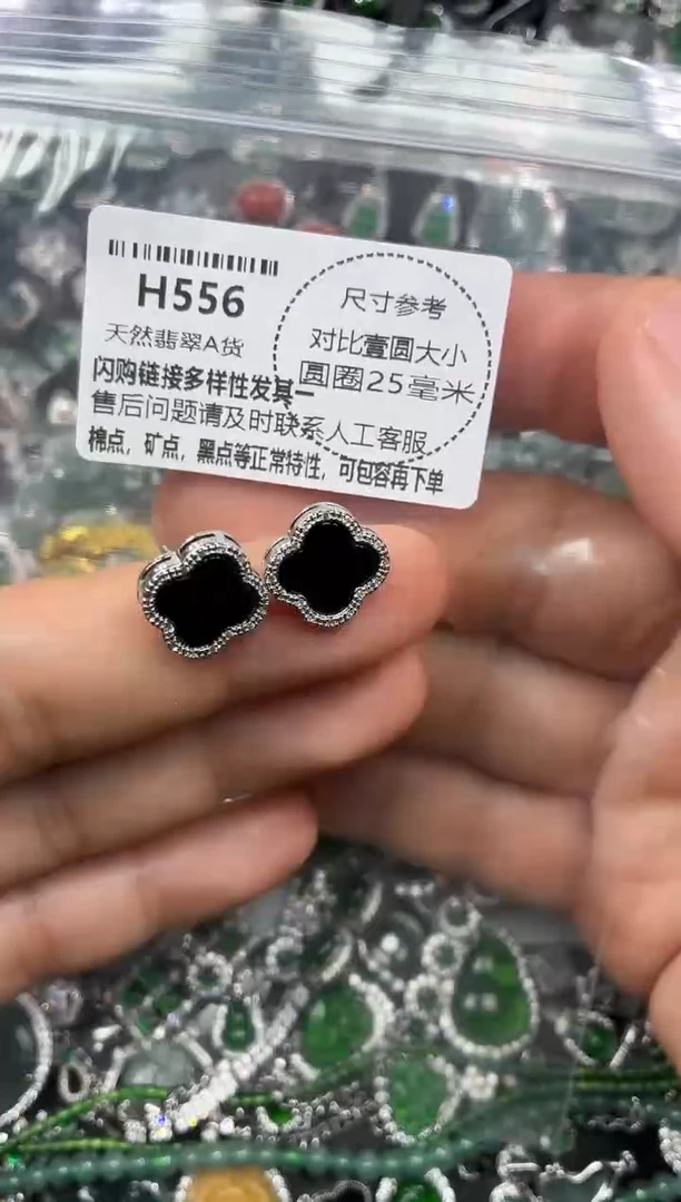 颈饰未镶嵌翡翠H556耳钉