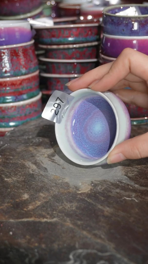 摆件陶精品窑变钧瓷茶器