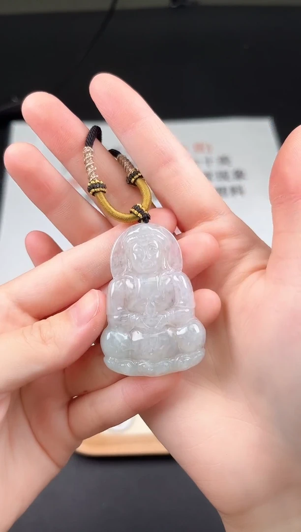 翡翠未镶嵌颈饰Y5A061冰带色观音