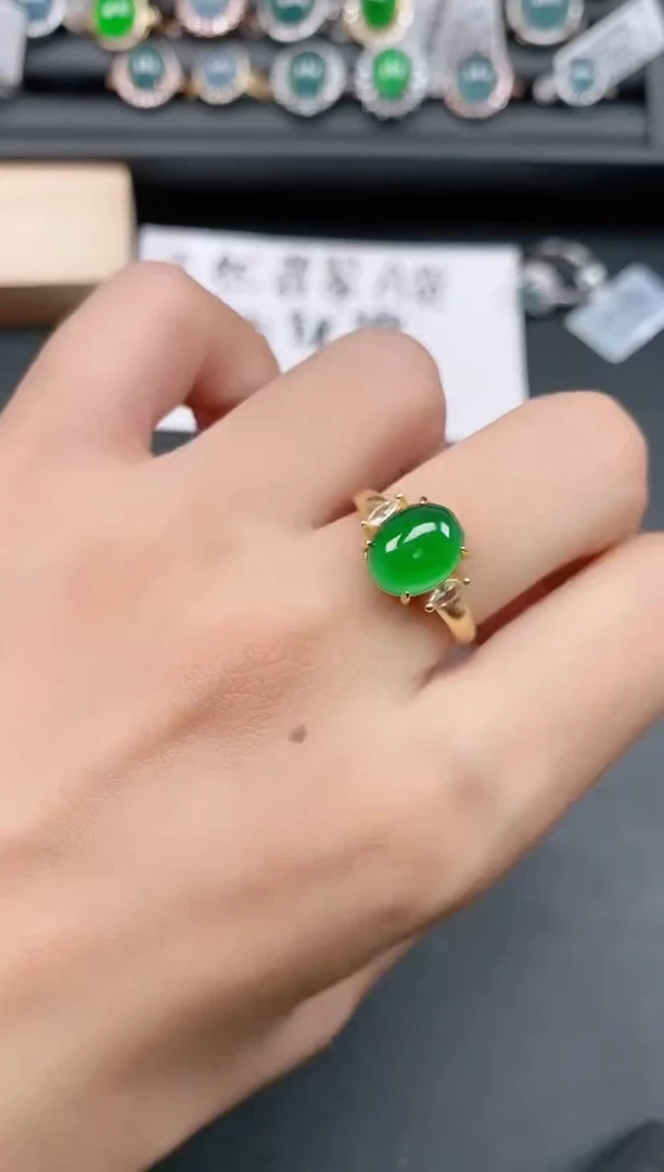银S925镶嵌戒指翡翠111111