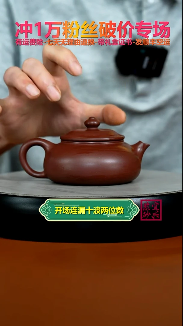 茶壶紫砂李传荣S级龙血砂光素寒江180CC