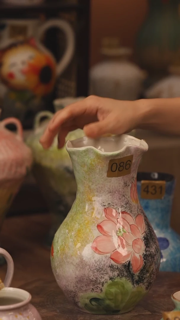 陶瓷086景德镇设计师手作花器摆件侘寂风