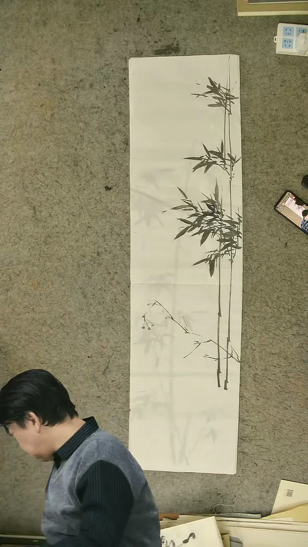 国画三尺 墨竹    34*102cm