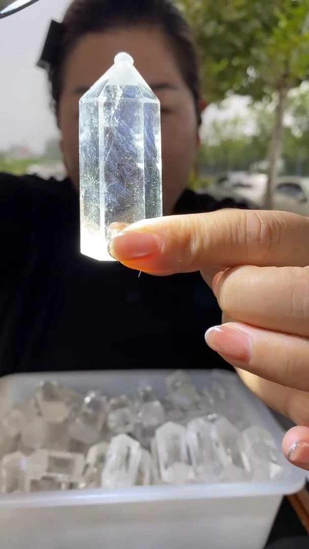 未镶嵌珠宝半成品水晶白水晶柱子D14多样性发其一