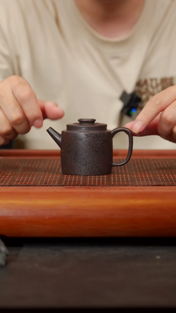 茶壶紫砂37宜兴紫砂-空山造器  黑料  汲直