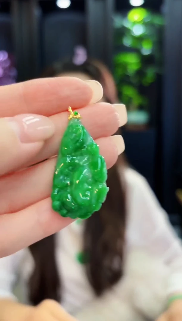 项链18K金镶嵌翡翠 缅料A货/支持复检/一件