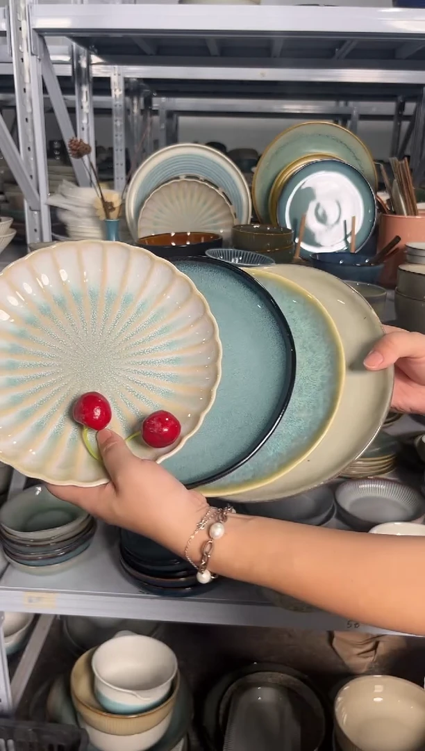 陶瓷外贸尾货瑕疵满20包邮X4 小盘组合