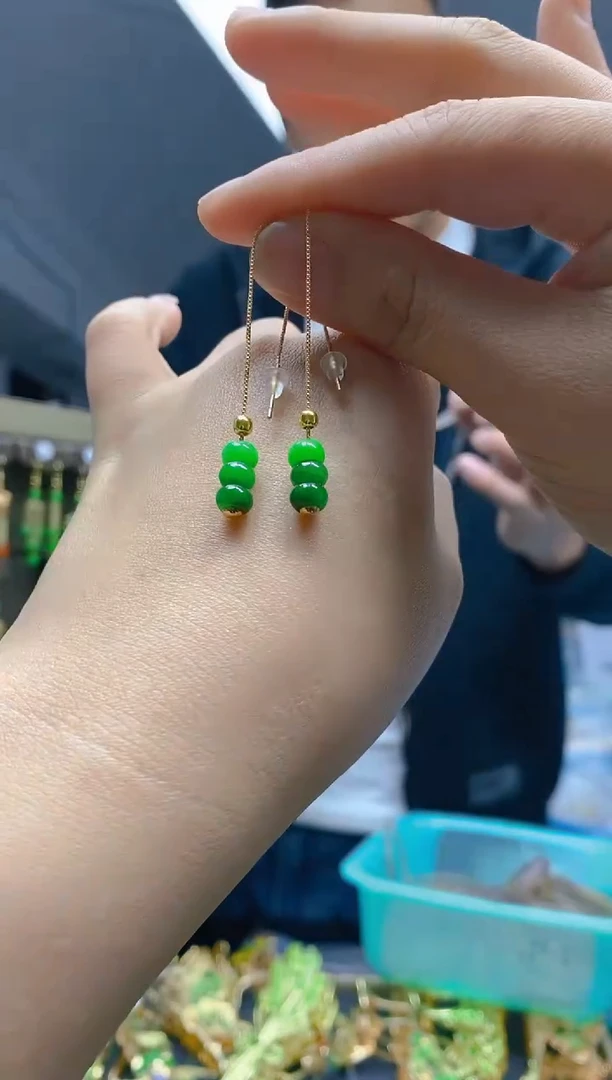 【闪购商品】翡翠耳饰合金050翡翠耳线