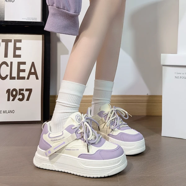 人本鞋子小白鞋男女2025新款春秋今年流行爆款厚底增高休闲运动鞋
