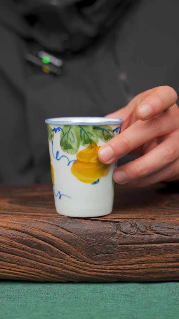 【闪购商品】瓷片12寻一缕瓷香杯釉下手工手绘瓷器