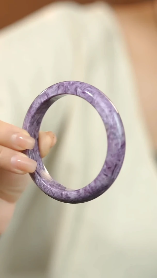 查罗石（紫龙晶）未镶嵌手镯@CM008031502@圈口61