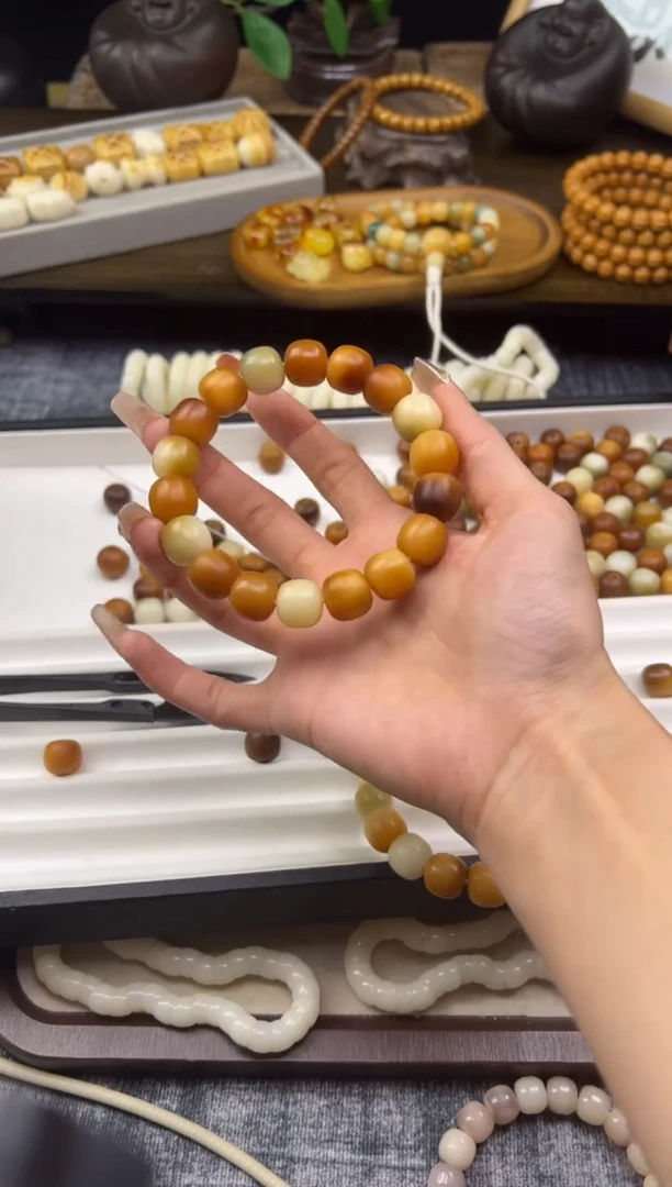 菩提根/象牙果手串在*.【向日葵】卡13桶珠毕业级文玩手串715